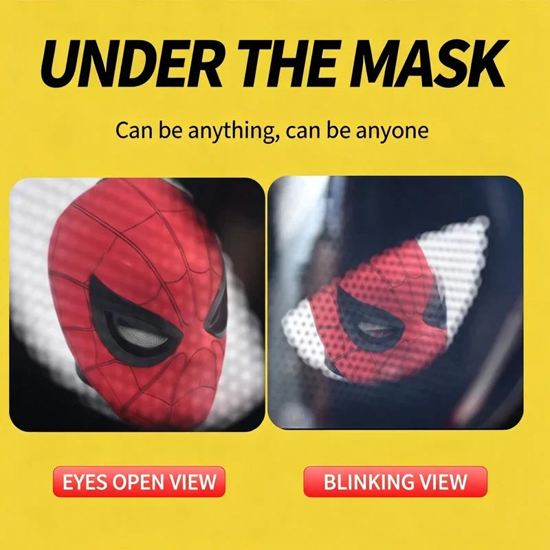 Spider-Man Cosplay Mask with Chin-Activated Blinking Eyes