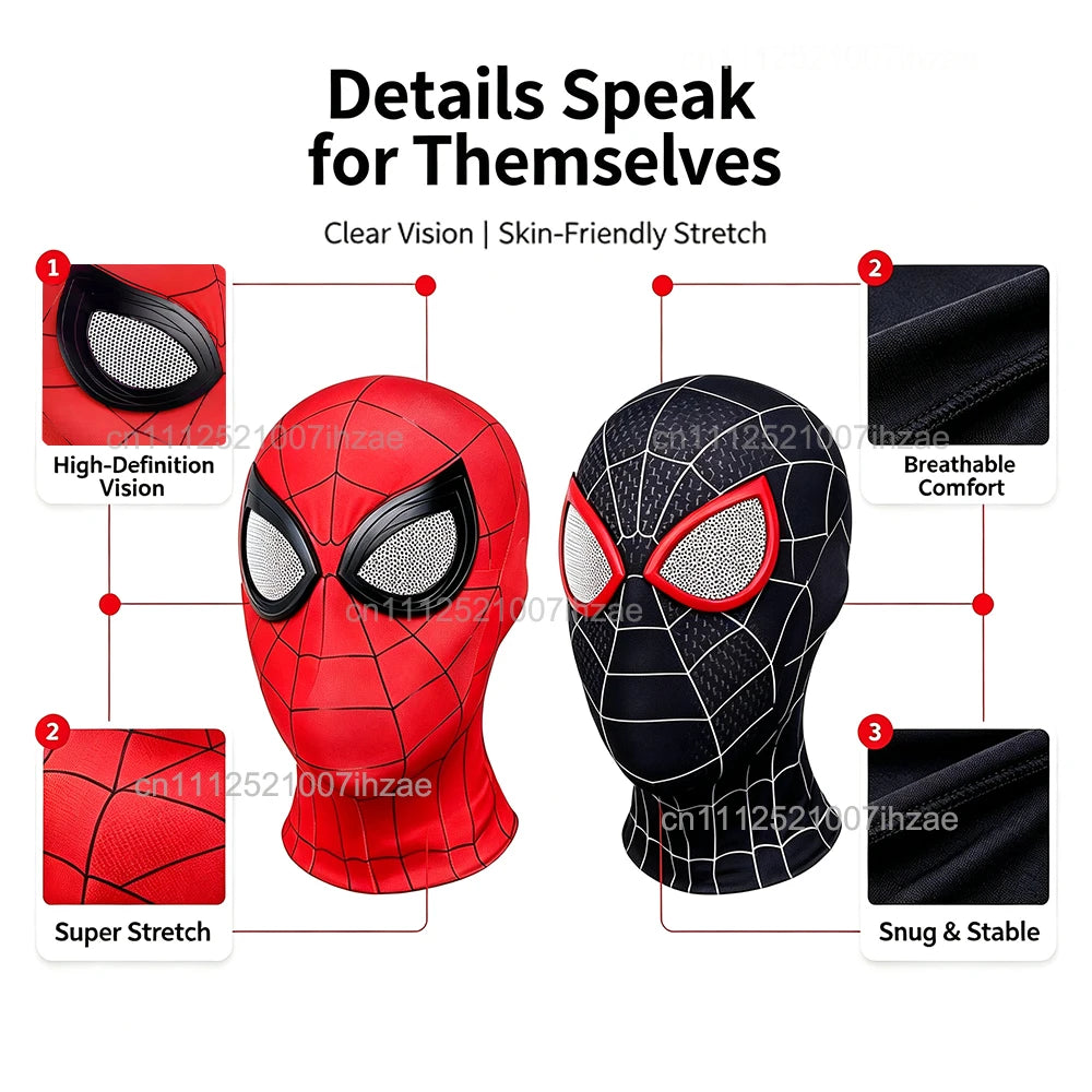 Spider-Man-Inspired Stretch Cosplay Mask for Adults