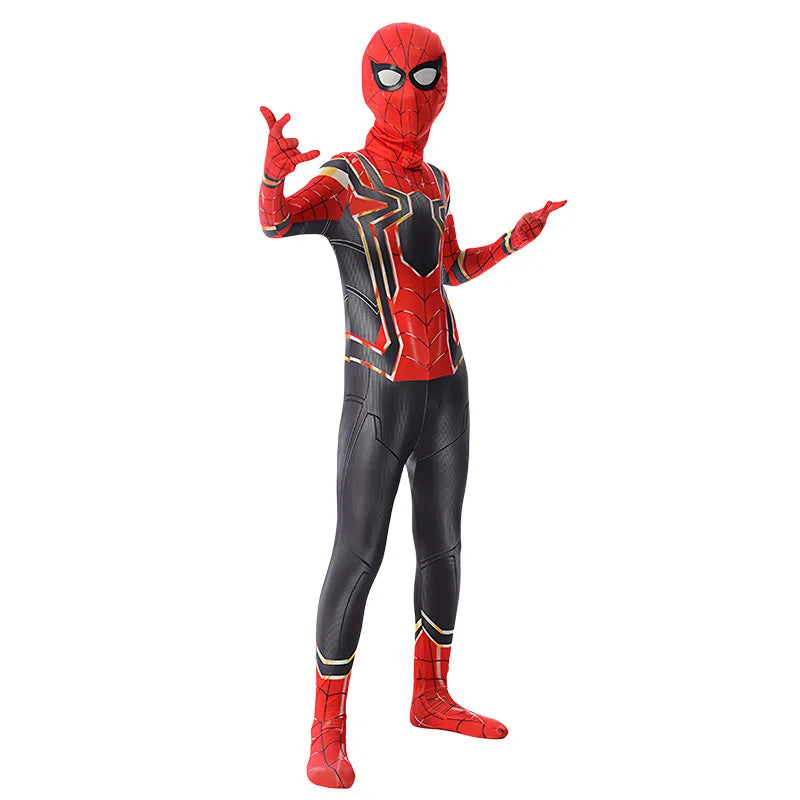 Red Spider-Themed Full-Body Cosplay Suit for Adults