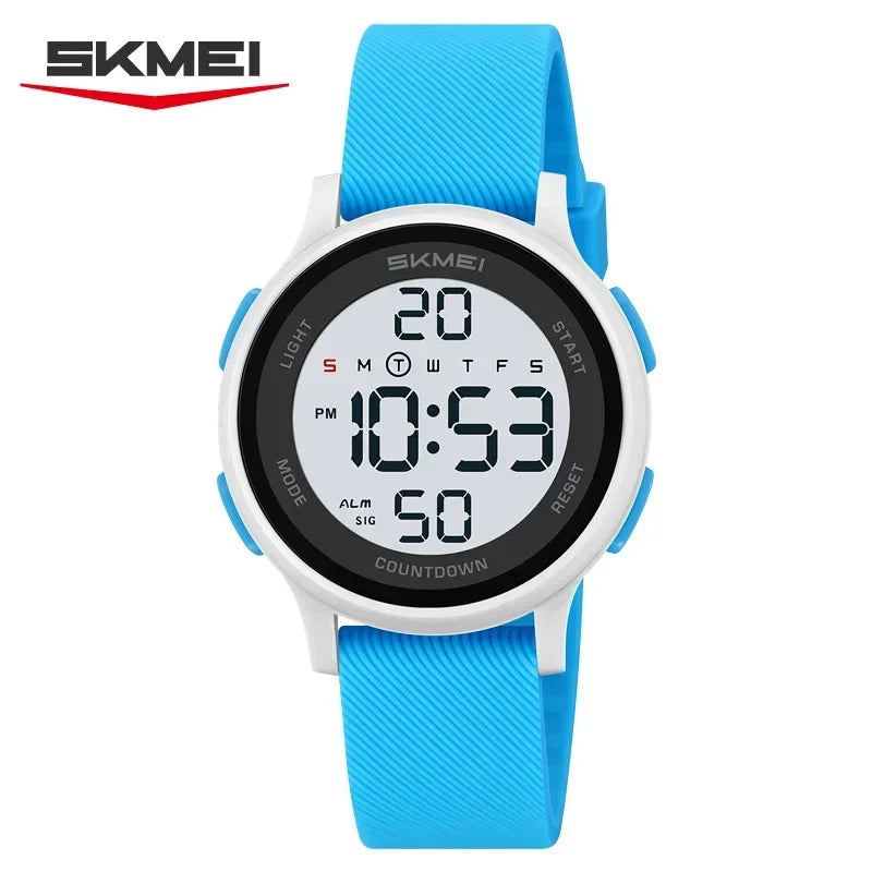 SKMEI 2427 relojes de pulsera digitales coloridos para niños, reloj electrónico deportivo resistente al agua para niños y niñas, reloj infantil a prueba de golpes