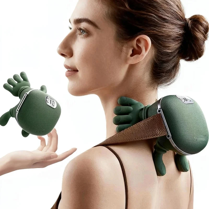 Masajeador inteligente totalmente automático para hombros y cuello con masaje de amasamiento con los dedos, fuente de alimentación USB para aliviar la fatiga física