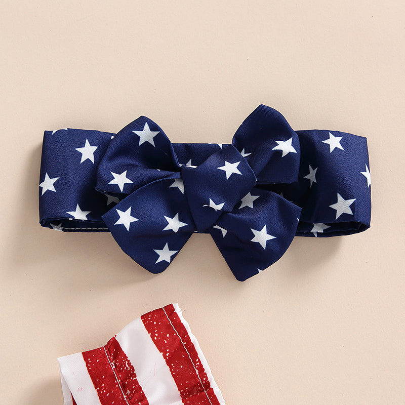 Baby Girl 4th of July Ruffle Romper & Headband Set
