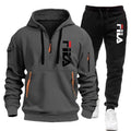 Conjunto de sudadera con capucha para hombre, conjunto de dos piezas de top cómodo y a la moda y pantalones deportivos casuales.