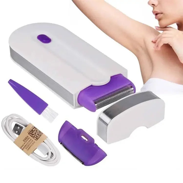 Depiladora de luz azul para cuerpo de mujer, afeitadora de inducción, herramienta de depilación, depiladora de labios de Bikini automática eléctrica rotativa para cara y pierna