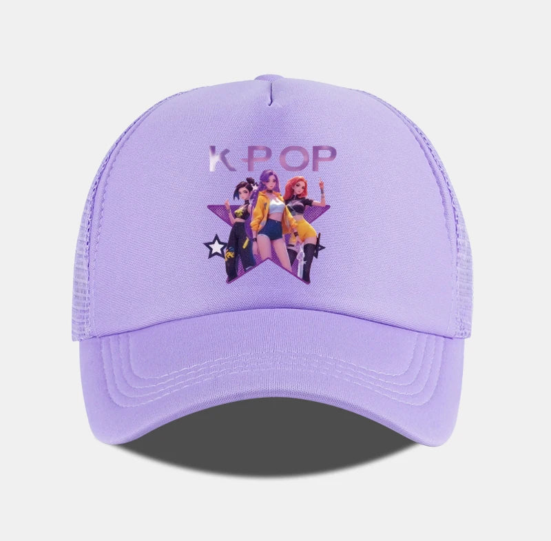 Gorra de malla estampada del grupo femenino de K-POP, gorra de béisbol transpirable de verano, sombrero de sol unisex ajustable, perfecto para los fanáticos del K-Pop