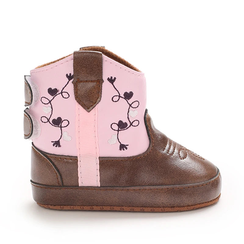 Baby Cowboy Boots - Western Style | Soft soled First Walking Shoes for Newborns and Preschoolers