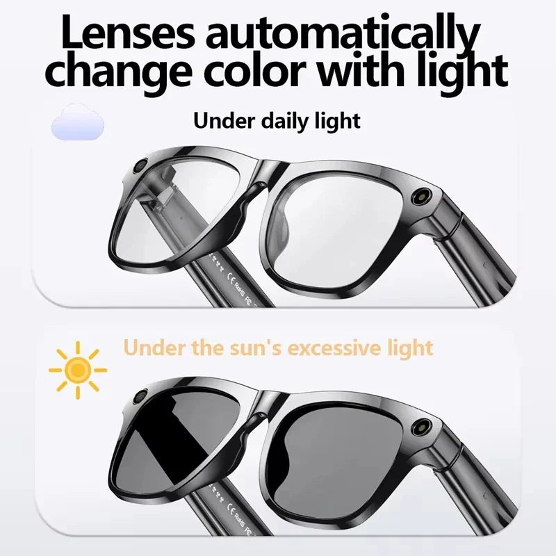 Gafas Inteligentes Lenovo con IA, Cámara 8K de 1200mp, Chat GPT, Táctiles, Deportivas, Reproductor de Música, Llamadas Bluetooth, Asistente de Voz