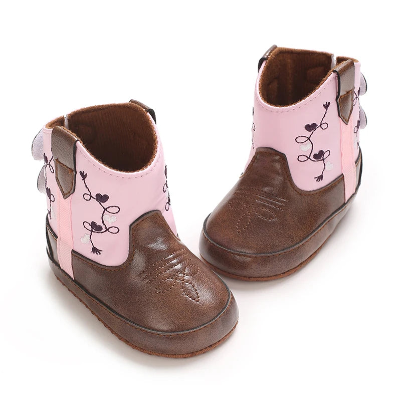 Baby Cowboy Boots - Western Style | Soft soled First Walking Shoes for Newborns and Preschoolers