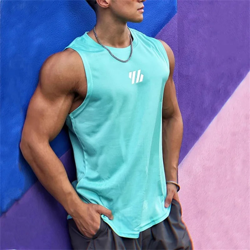 Chaleco de gimnasio de verano para hombre, camisa de malla de alta calidad, camisetas sin mangas, camisetas sin mangas para correr, chaleco deportivo para Fitness, ropa para hombre 2025