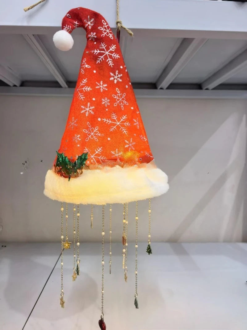 Gorro de Santa LED Colgante con Luz Cálida
