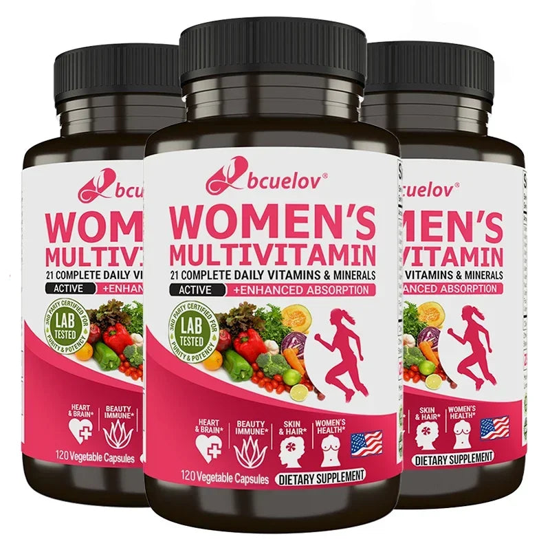 Suplemento multivitamínico multimineral para mujer - Magnesio Biotina Calcio Zinc Selenio - Apoya las articulaciones Piel Uñas