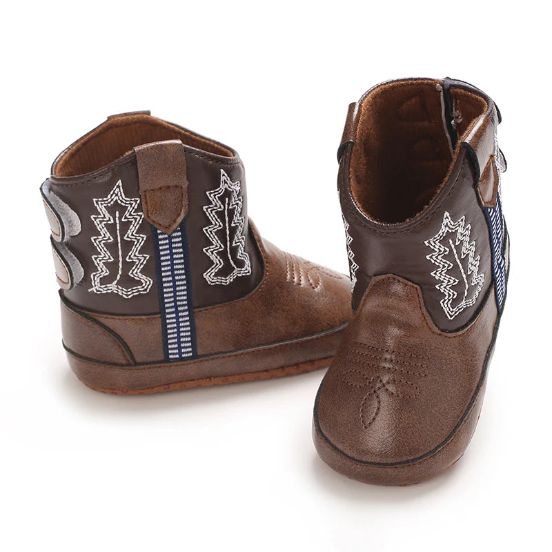Baby Cowboy Boots - Western Style | Soft soled First Walking Shoes for Newborns and Preschoolers