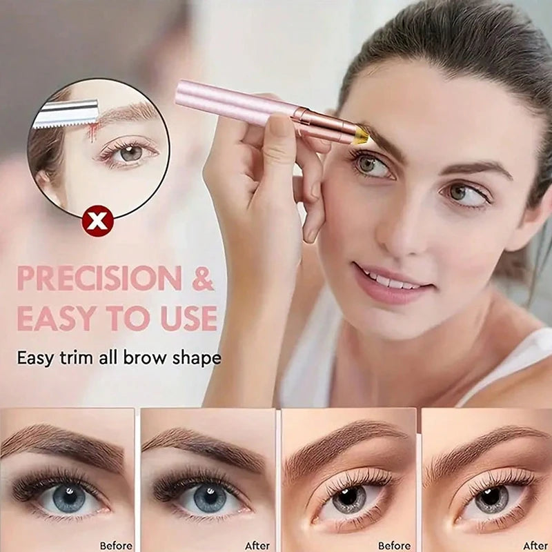 Recortador de cejas eléctrico, depilación de seguridad, depiladora de cejas, cargador USB, Mini afeitadora moldeadora, depilación, belleza indolora