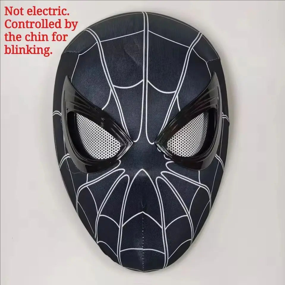 Spider-Man Cosplay Mask with Chin-Controlled Moving Eyes
