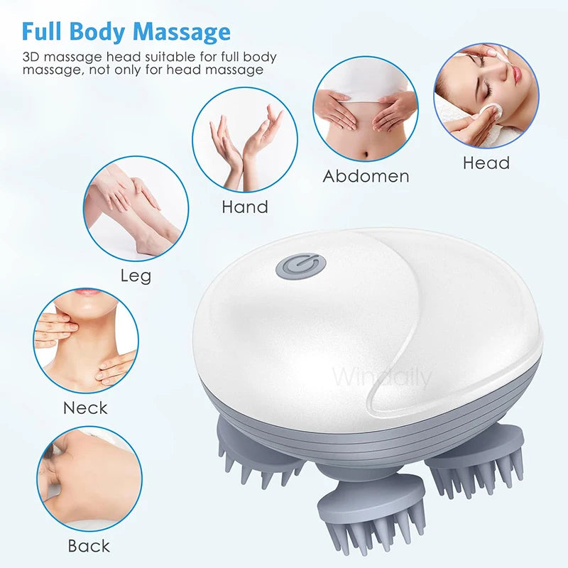 Masajeador Eléctrico para Cuero Cabelludo, Dispositivo Vibrador y Amasador para el Cuidado de la Salud, Masaje de Tejido Profundo para Hombros, Cuello, Piernas, Brazos, Masajeador para Mascotas