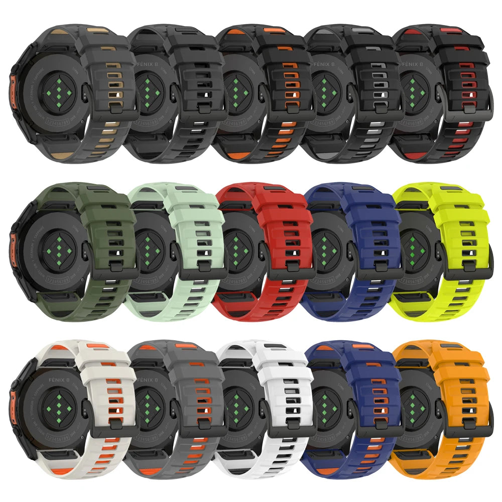 Correa de silicona para reloj Fenix 8 Pro, correa deportiva de 22/26mm para Garmin Tactix 7/Quatix8 Forerunner 970 965 Instinct 2X, pulsera de ajuste rápido
