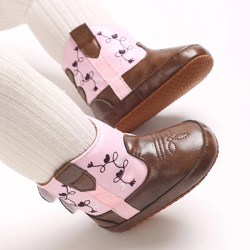 Baby Cowboy Boots - Western Style | Soft soled First Walking Shoes for Newborns and Preschoolers