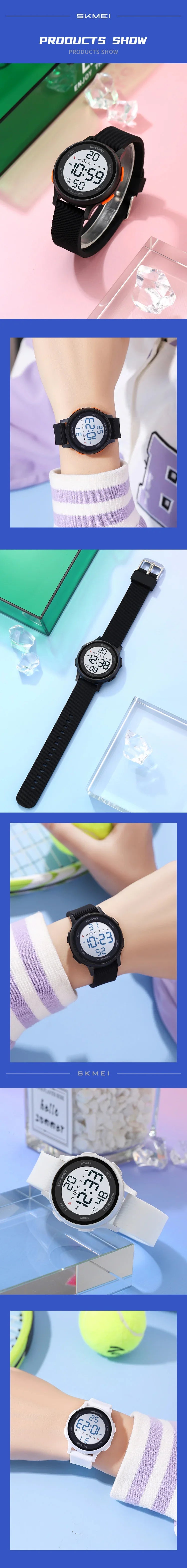 SKMEI 2427 relojes de pulsera digitales coloridos para niños, reloj electrónico deportivo resistente al agua para niños y niñas, reloj infantil a prueba de golpes