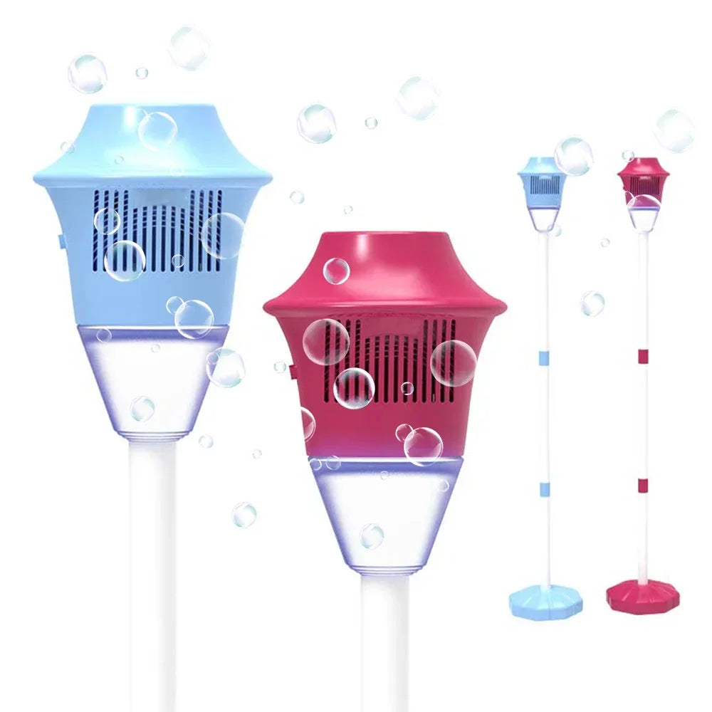 Máquina de burbujas con soporte con luces y música para soplador de burbujas de jabón al aire libre, adecuado para deportes acuáticos, decoración para fiesta de boda, burbujas
