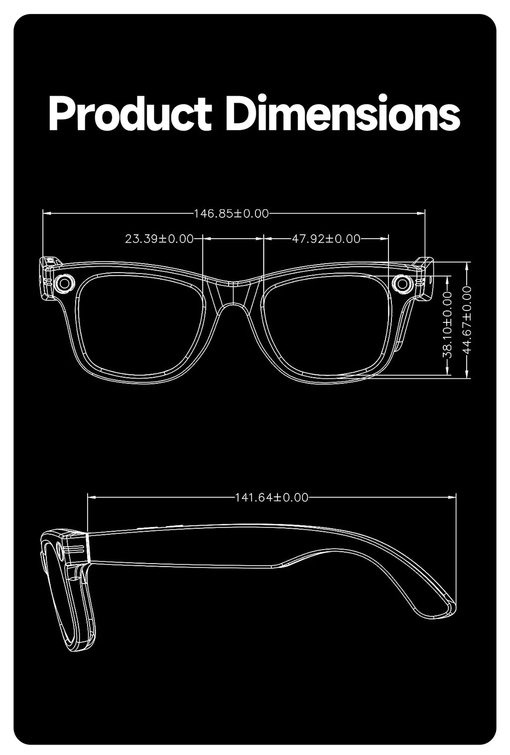 Gafas inteligentes HD grabación de vídeos reconocimiento de fotos AI traducción de respuesta 290mAh batería grande IP67 gafas Bluetooth impermeables