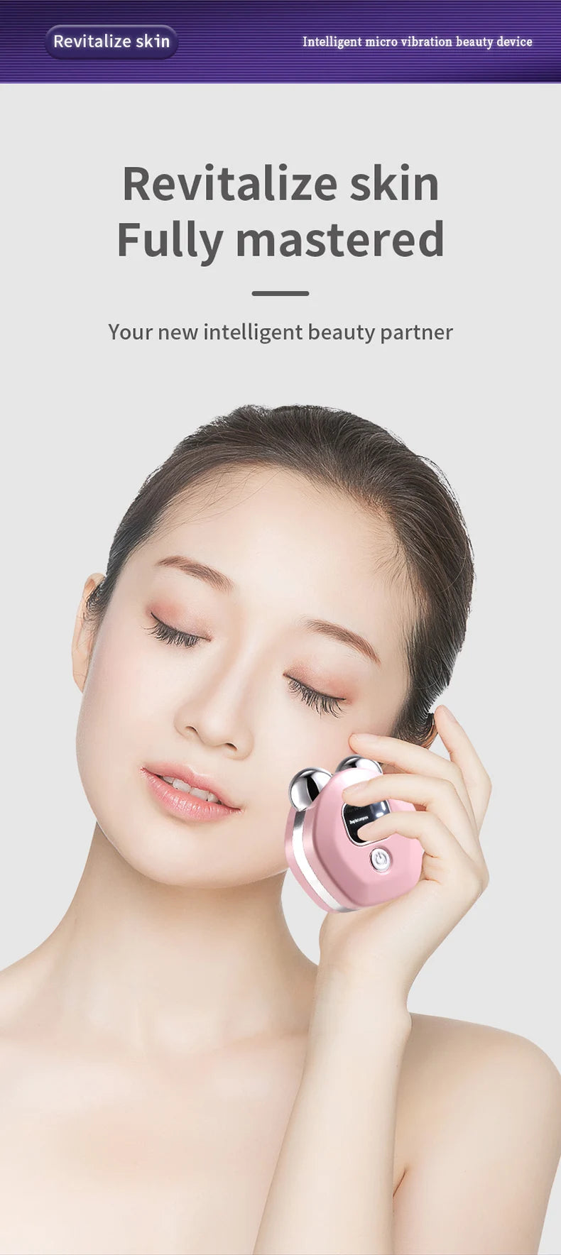 Masajeador de rodillo de microcorriente portátil, vibración eléctrica, levantamiento de cara y cuello, instrumento de belleza antiarrugas para estiramiento de la piel