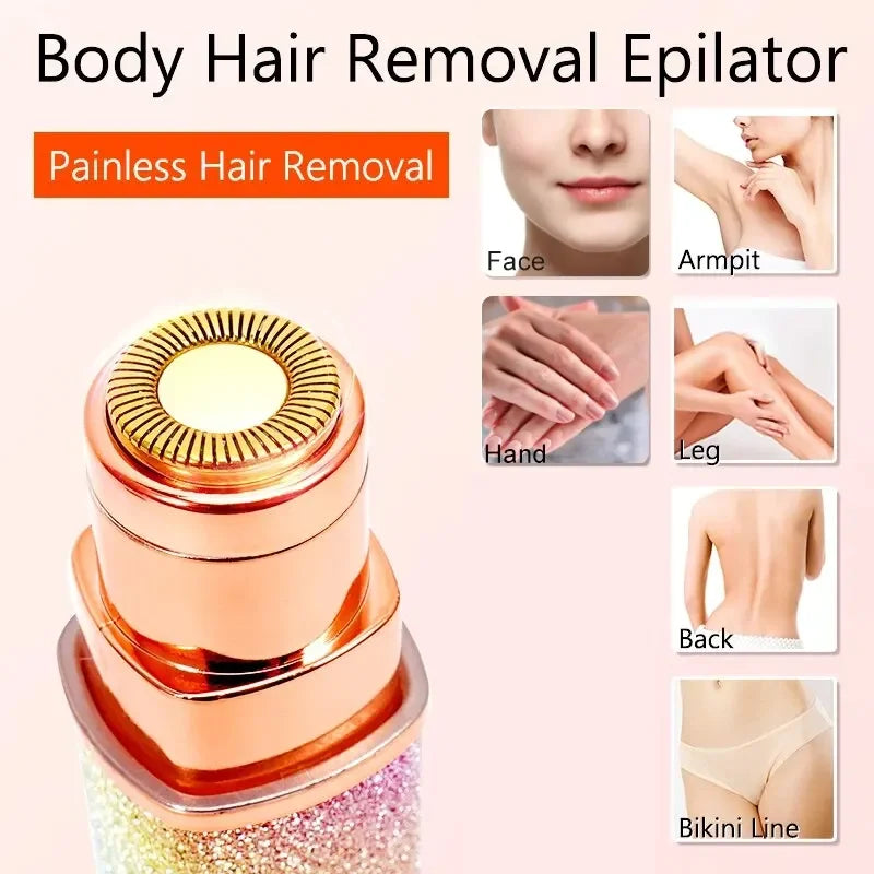Depiladora eléctrica portátil 2 en 1 recargable, depilación facial, afeitadora de cejas, afeitadora facial indolora para rostro y labios.