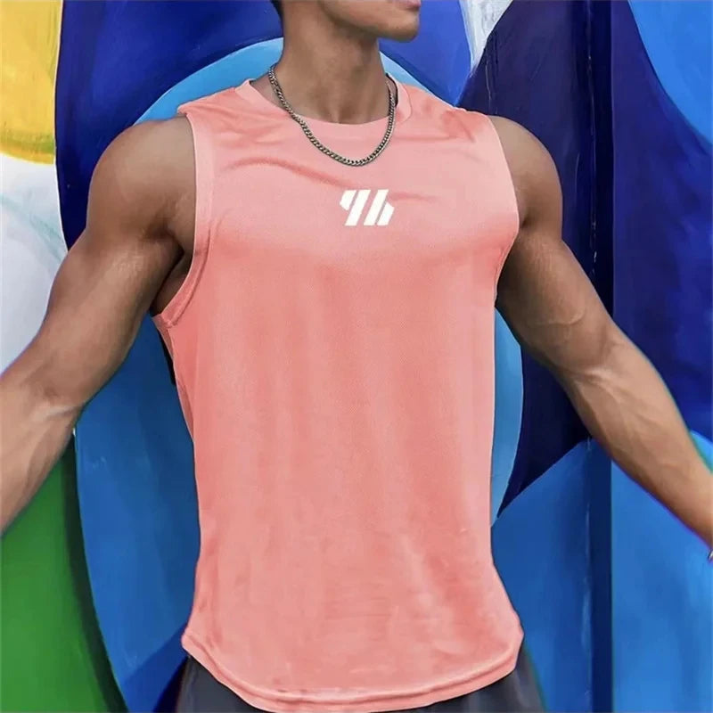 Chaleco de gimnasio de verano para hombre, camisa de malla de alta calidad, camisetas sin mangas, camisetas sin mangas para correr, chaleco deportivo para Fitness, ropa para hombre 2025