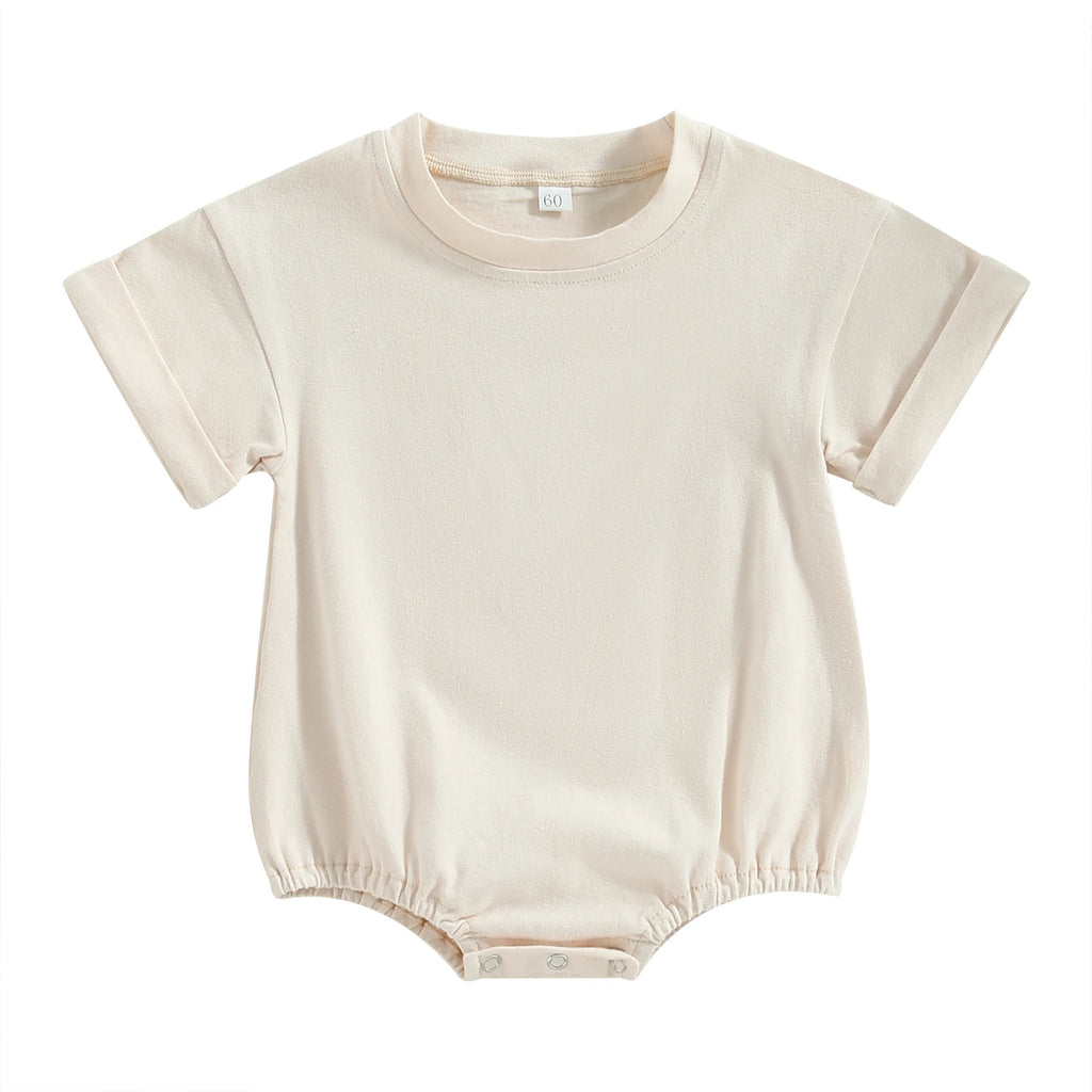Baby Solid-Color Short-Sleeve Romper