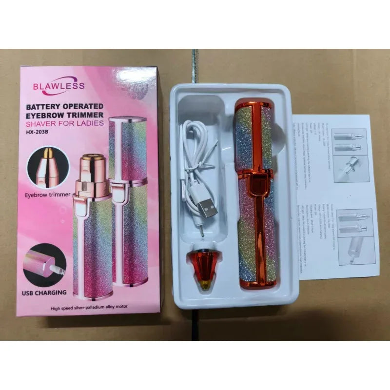 Depiladora Eléctrica de Cejas para Mujer 2 en 1, Recargable, Depilación Facial y Afeitadora de Cejas, Depiladora Corporal sin Dolor