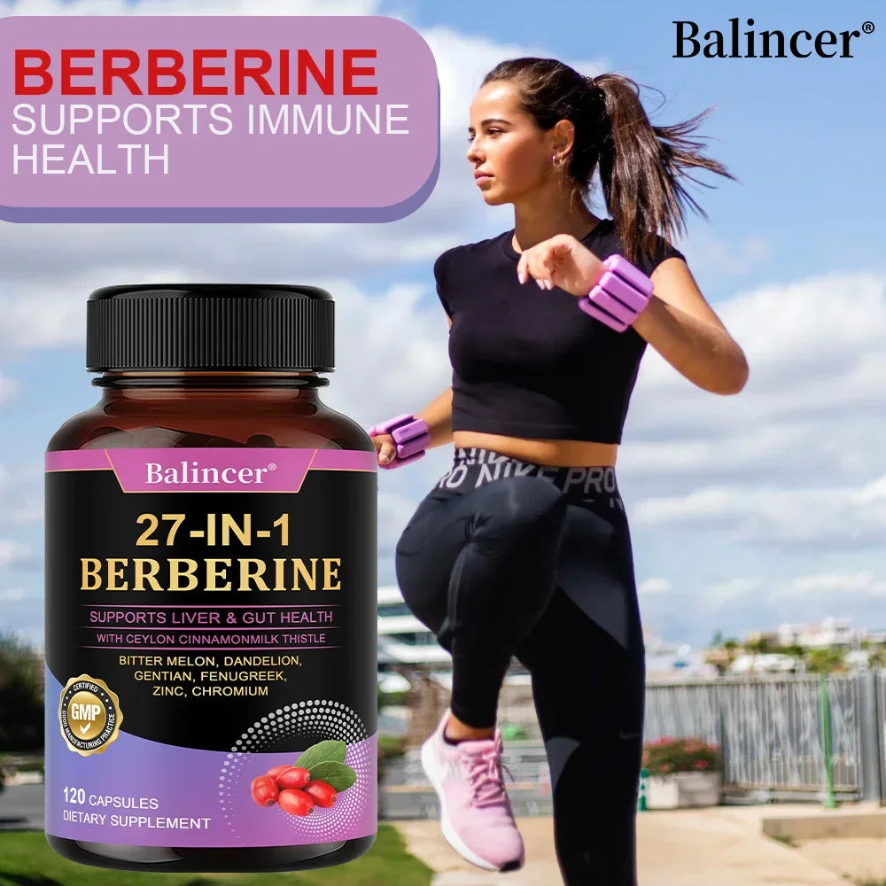 Cápsulas de bereberina - con canela de Ceilán - Equilibrio del azúcar en sangre, Salud cardiovascular, Ayuda a la digestión, Promueve el metabolismo