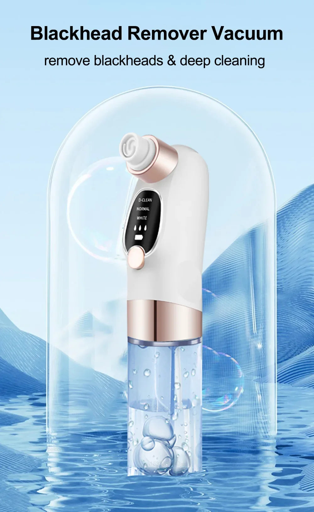 Removedor de espinillas, aspirador de poros, instrumento de limpieza multifuncional, máquina de limpieza facial con pequeñas burbujas, dispositivo de belleza