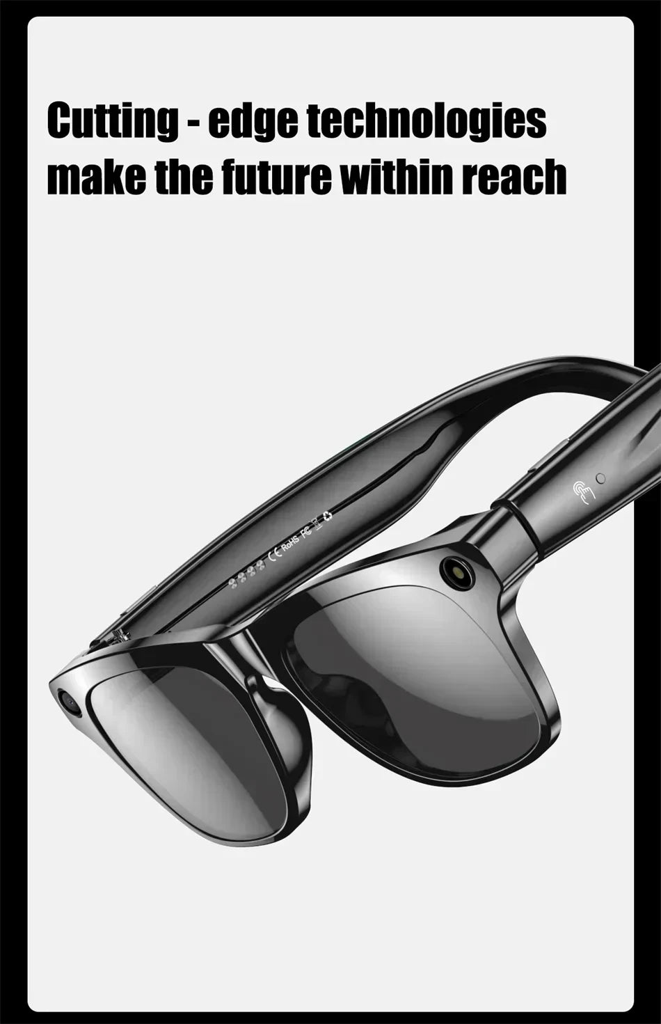 Lenovo Bluetooth 8K Smart AI Touch Glasses Camera With 800w Sport ChatGpt4.0 Sunglasses Calling Music Player For Men Women Gifts
