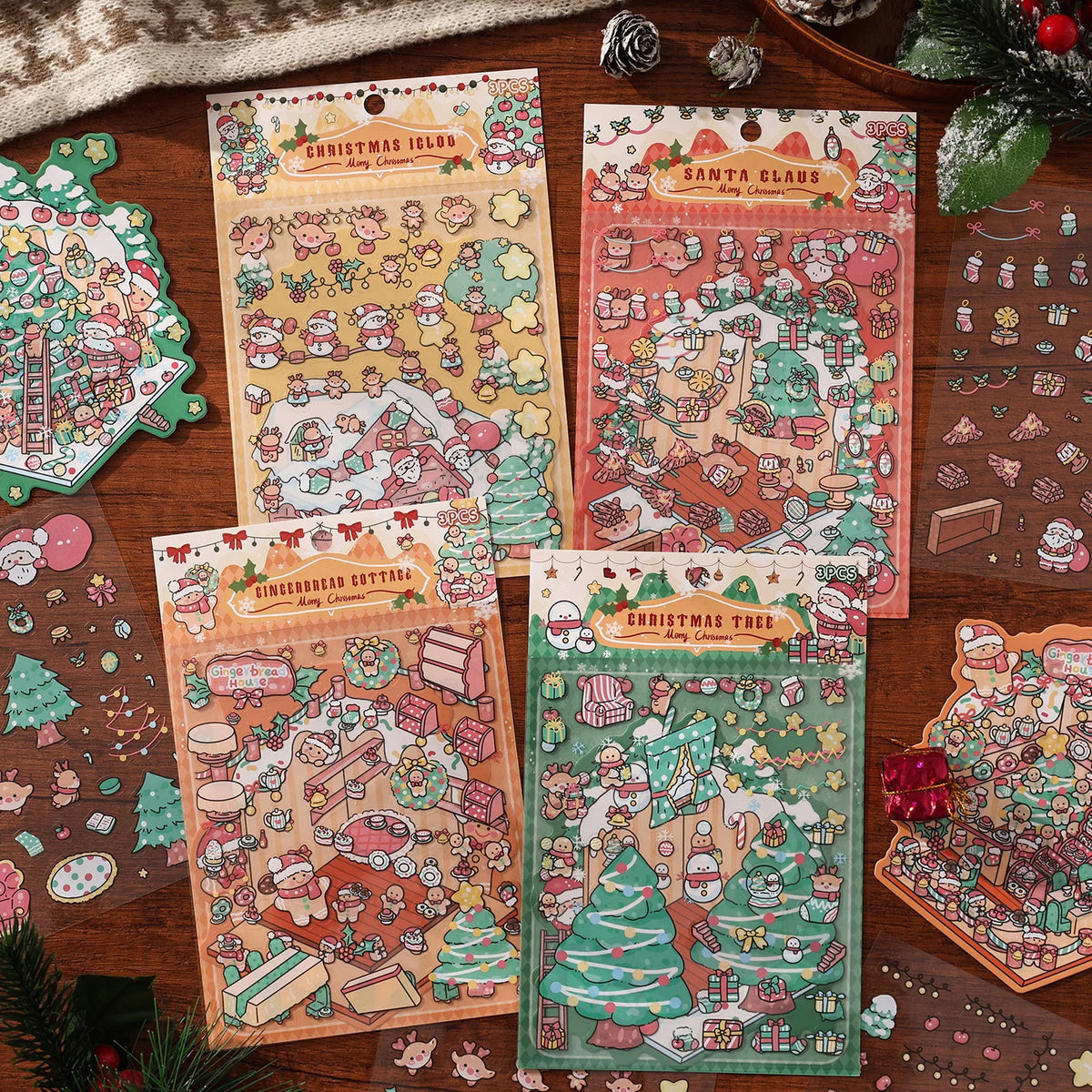 Set de Stickers Navideños de Dibujos