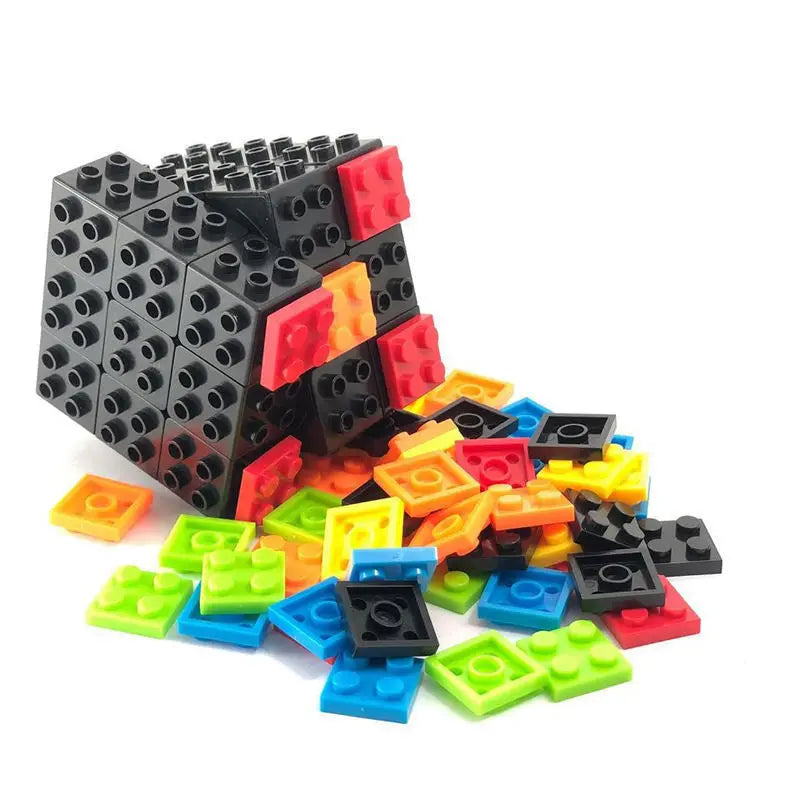Building Block Cube Puzzle DIY Children's Educational  Early Learning 3D Cube Puzzle Stress Relief Building Toy
