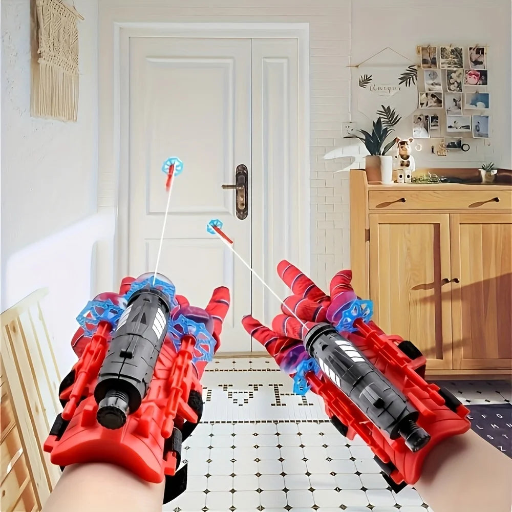 Spider Web Shooter Gloves – Red & Blue Hero Toy