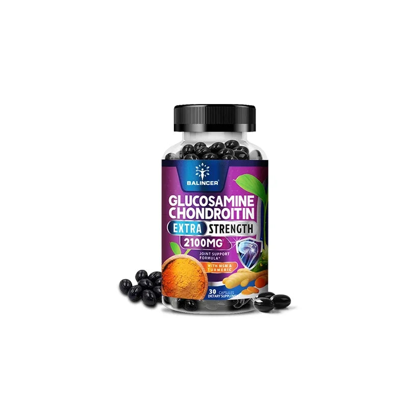 Glucosamina, Condroitina, Cúrcuma y MSM - Suplemento para la Salud de las Articulaciones, Antioxidante, Ayuda a Aliviar el Dolor de Espalda, Rodillas y Manos