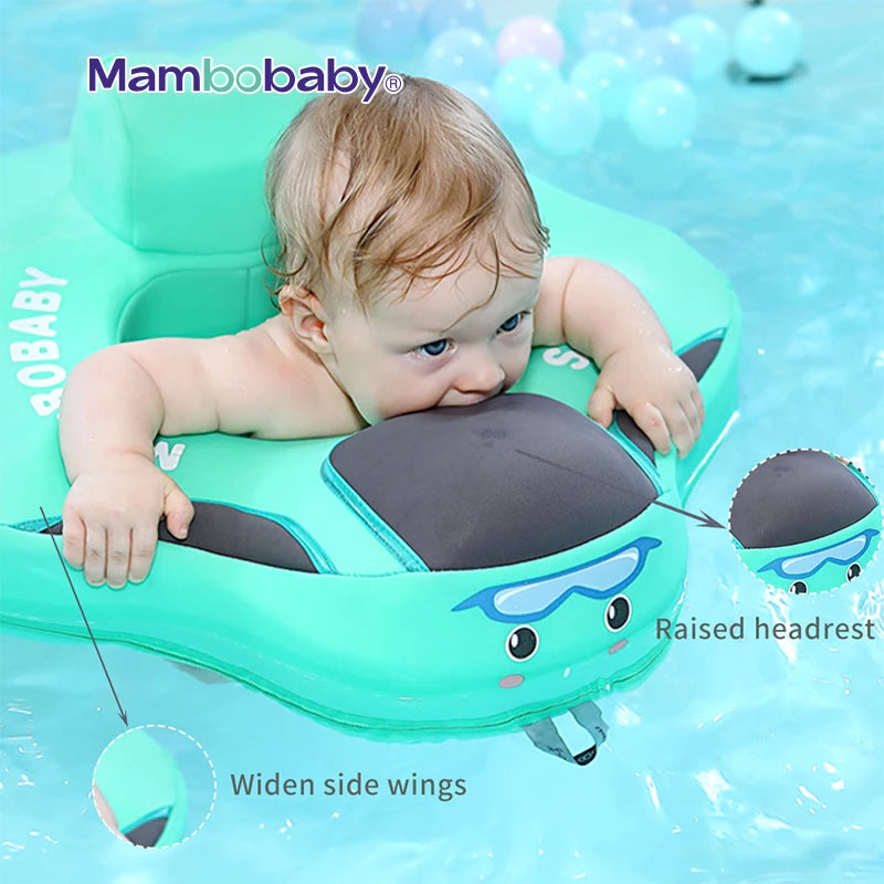 Mambobaby Baby Float with Seat Large Swimming Ring for Infant No Inflation Pool Accessories 6-18-24 Months Pool Game Toys