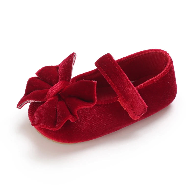 Spring and Autumn New Velvet Baby Shoes Sneakers Non slip Shoes Red Christmas Velvet Children's Shoes