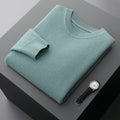 Suéter de lana para hombre Otoño e Invierno nuevo cuello redondo suelto Color sólido invierno engrosamiento camisa de fondo