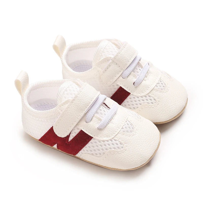 0-18 Months Newborn Baby Classic Sneakers Letters Splicing Baby Casual Shoe Anti-slip Hundred Walking Baby Boys Girls Baby Shoes