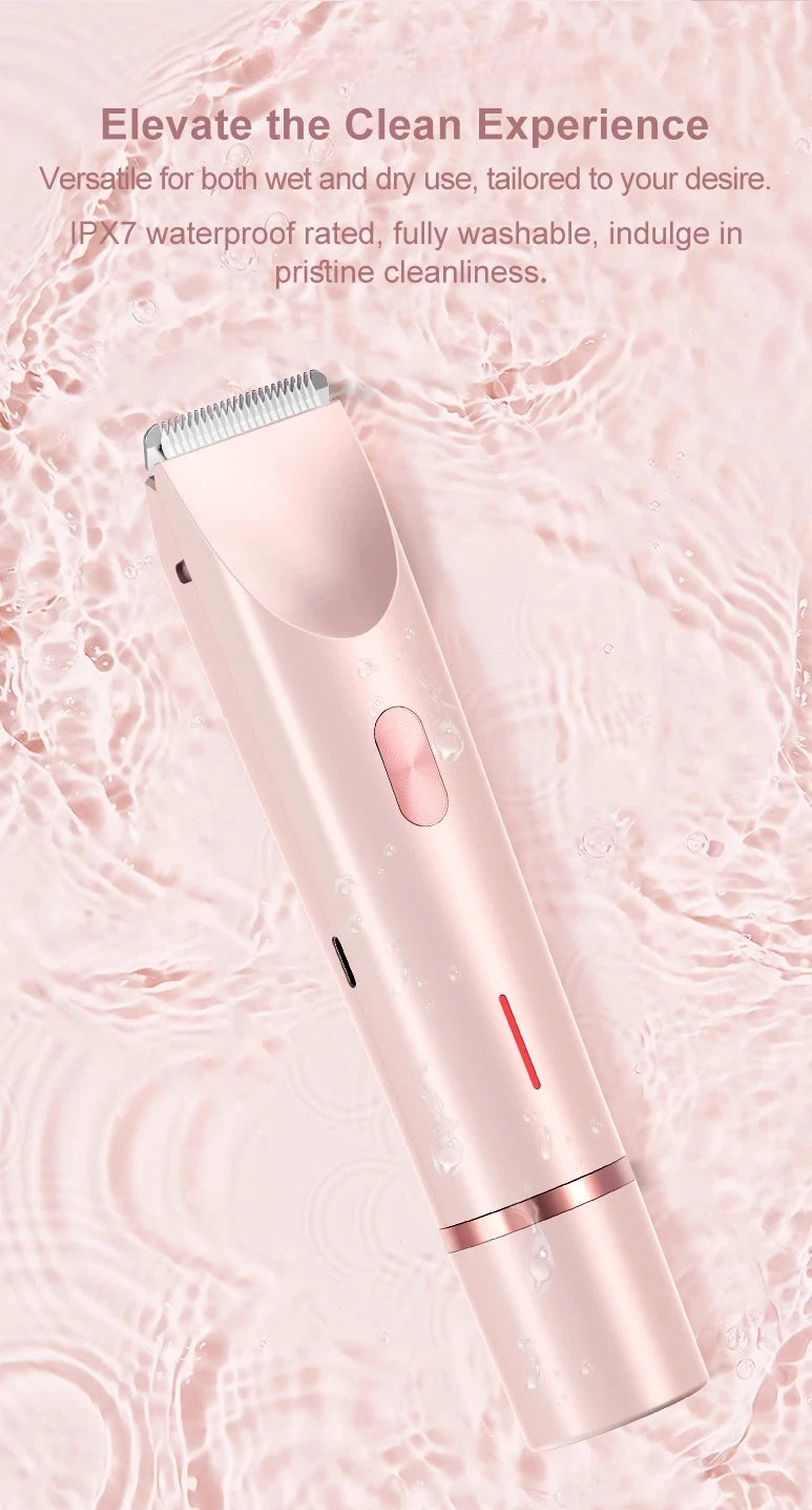 Maquinilla de afeitar eléctrica de doble cabezal para mujer, afeitadora indolora recargable en seco y húmedo, utensilio para eliminar el vello para zonas privadas corporales