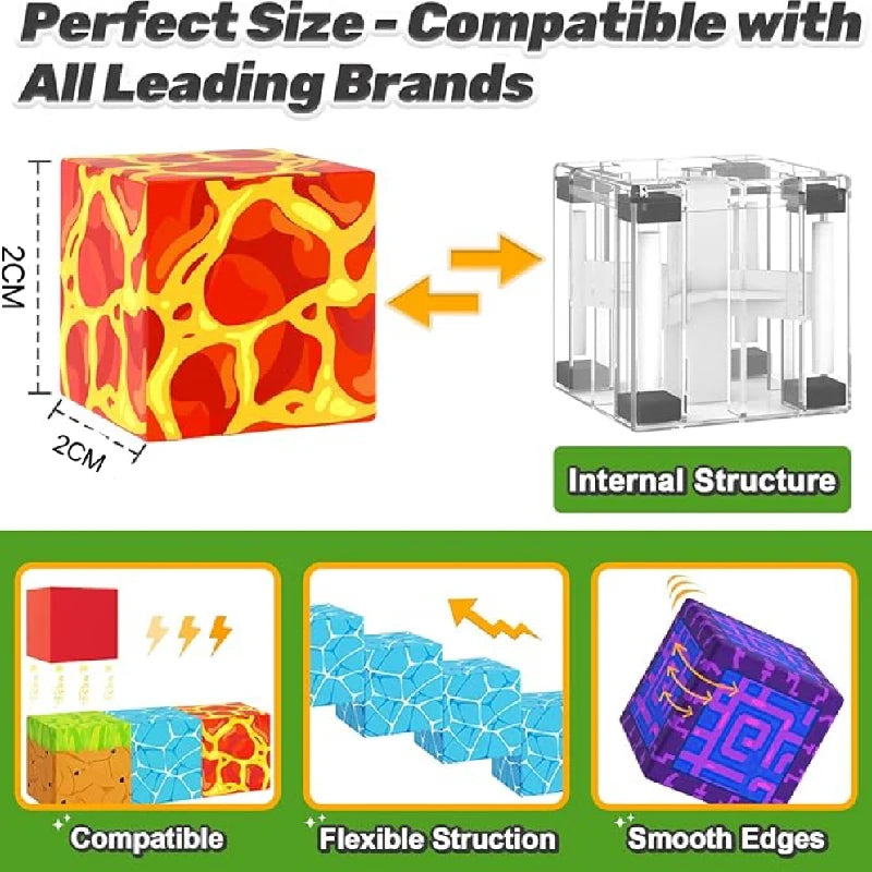 Build your Christmas world magnetic cube magnet stone building blocks kids gift puzzle boy toy magnetic Assemble the model