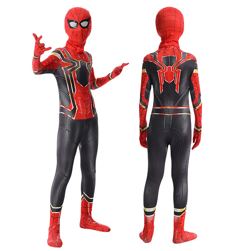 Red Spider-Themed Full-Body Cosplay Suit for Adults