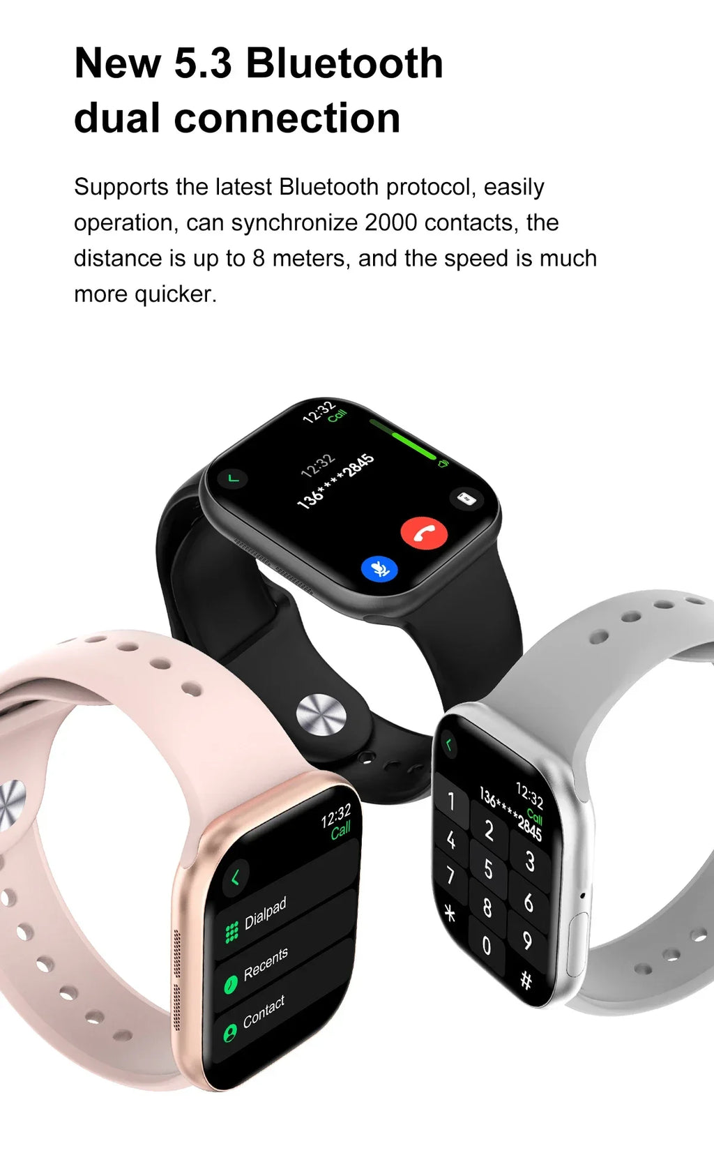 Nuevo reloj inteligente DT 10 con memoria grande de 16GB NFC, brújula de visión estéreo 3D, modo Muiti-Sport, reloj inteligente resistente al agua con llamadas Bluetooth