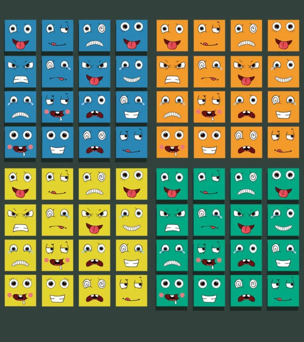 Cube Face Changing Wood Puzzle Building Blocks Board Game Montessori Expression Wooden Blocks Blocos For Children Kids Toys Gift