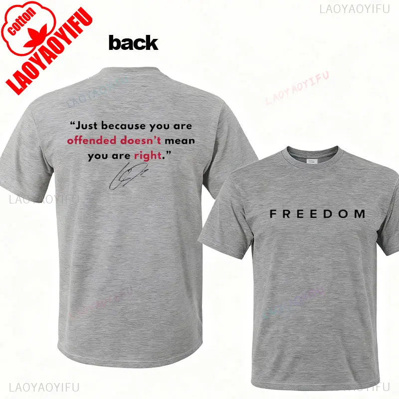 Camisa de libertad de Charlie Kirk, camiseta de héroe americano conmemorativa del homenaje, camiseta de activismo patriótico, camisetas gráficas Harajuku, ropa de calle