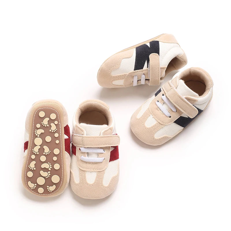 0-18 Months Newborn Baby Classic Sneakers Letters Splicing Baby Casual Shoe Anti-slip Hundred Walking Baby Boys Girls Baby Shoes