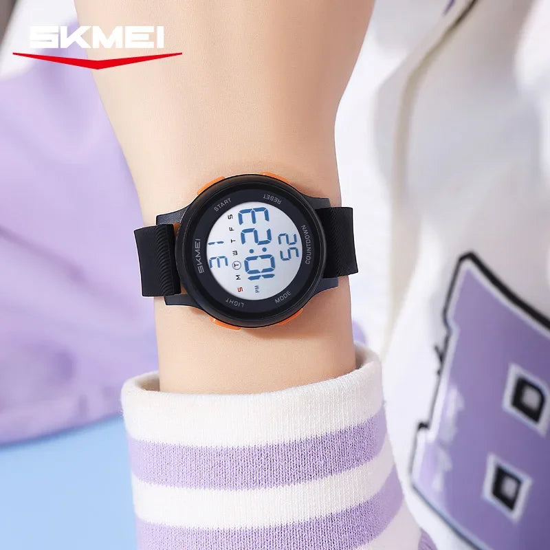 SKMEI 2427 relojes de pulsera digitales coloridos para niños, reloj electrónico deportivo resistente al agua para niños y niñas, reloj infantil a prueba de golpes