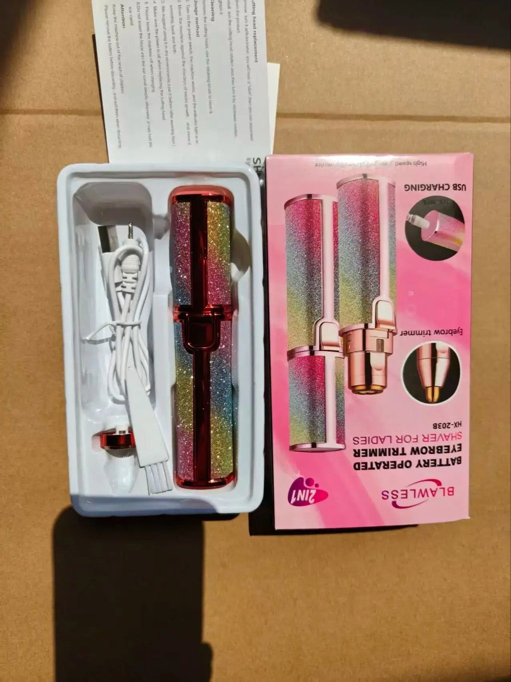 Depiladora eléctrica portátil 2 en 1 recargable, depilación facial, afeitadora de cejas, afeitadora facial indolora para rostro y labios.