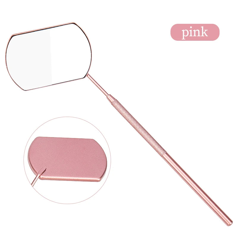 Espejo de pestañas para injerto de pestañas, belleza de aumento, mango largo para comprobar extensiones de pestañas postizas, herramientas de maquillaje, proveedor de espejos